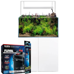 Aquel Ultrascape 90 Aquarium & Cabinet (White) & Equipment