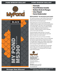 MyPond MS300 Black Pond Repair & Pond Window Sealant (300ml)