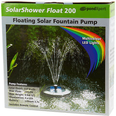 PondXpert SolarShower Float 200 - Pond Fountain with Multicolour LED Lights