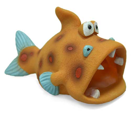 Aqua One Orange Open Mouth Fish Aquarium Ornament