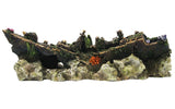 Hugo Aquarium Ship on Rock 21X8X6CM