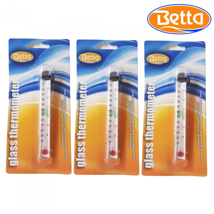 Betta Aquarium Easy Read Glass Thermometer