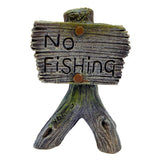 Betta Aquarium Grey No Fishing Sign Ornament