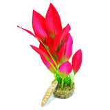 Betta Aquarium 8" Red Flame Silk Plant With Sand Base