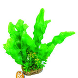 Betta Aquarium 10" Green Plastic Plant With Sand Base